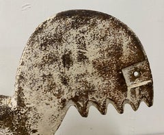 19th Century Painted Cast Iron Rooster Windmill Weight