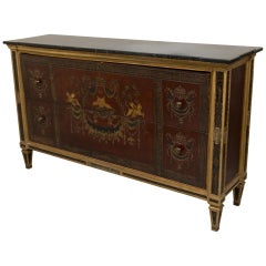 19th Century Painted Chest Adapted to a Dry Bar