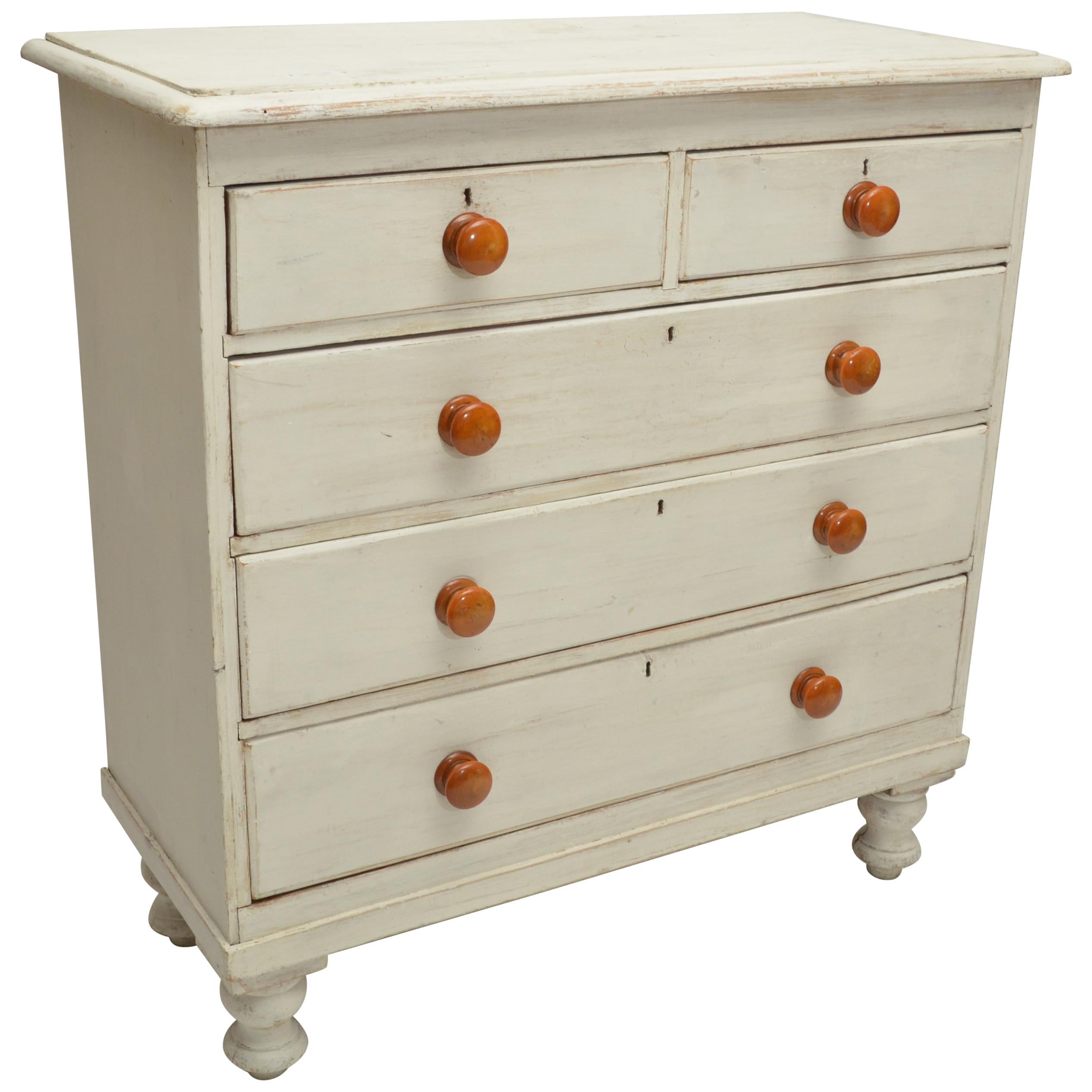 19th Century Painted Chest of Drawers, England, circa 1850 For Sale