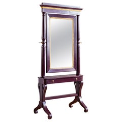 Antique 19th Century Painted Cheval Mirror