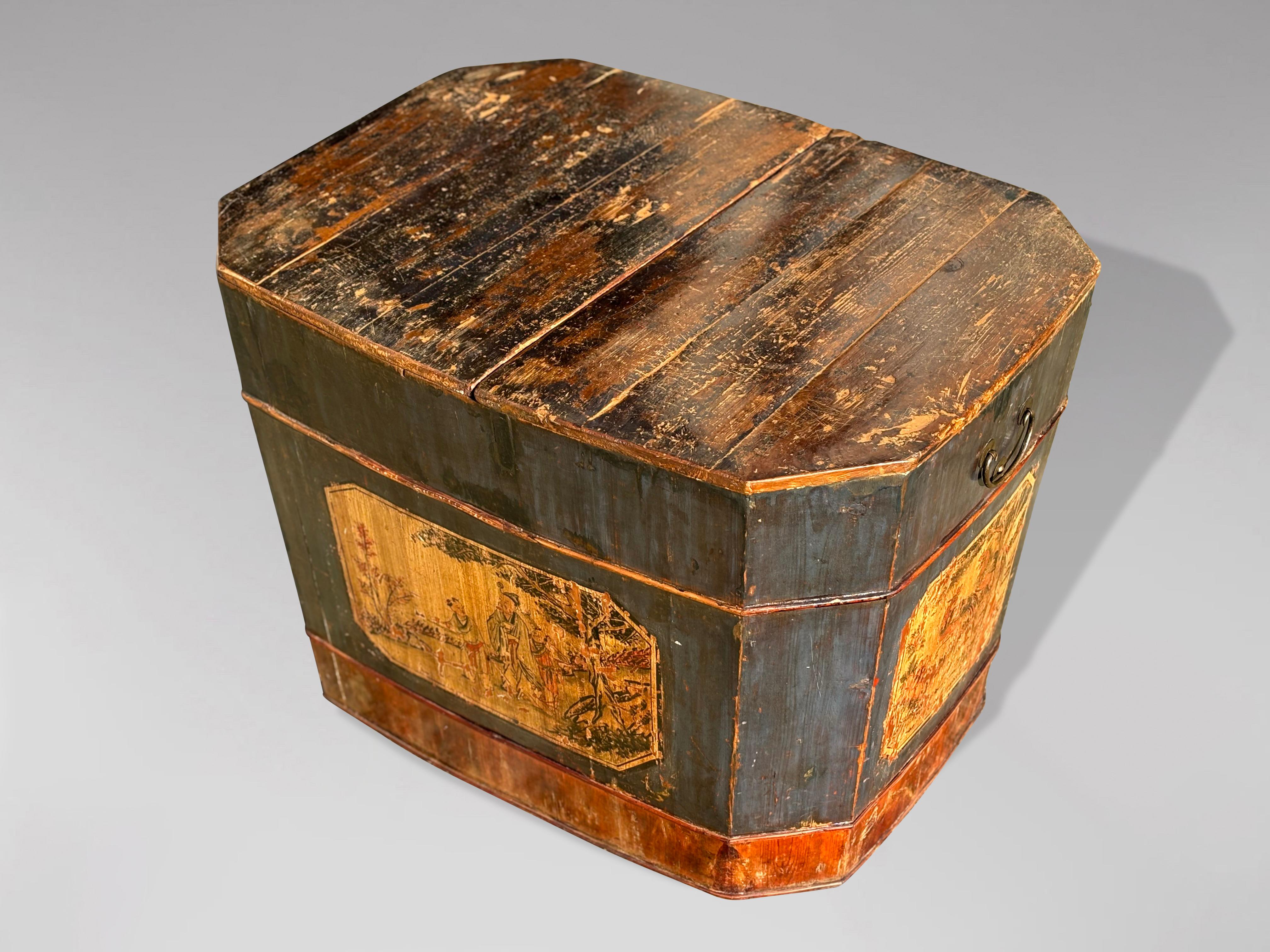 19th Century Painted Chinese Rice Chest or Coffee Table 5
