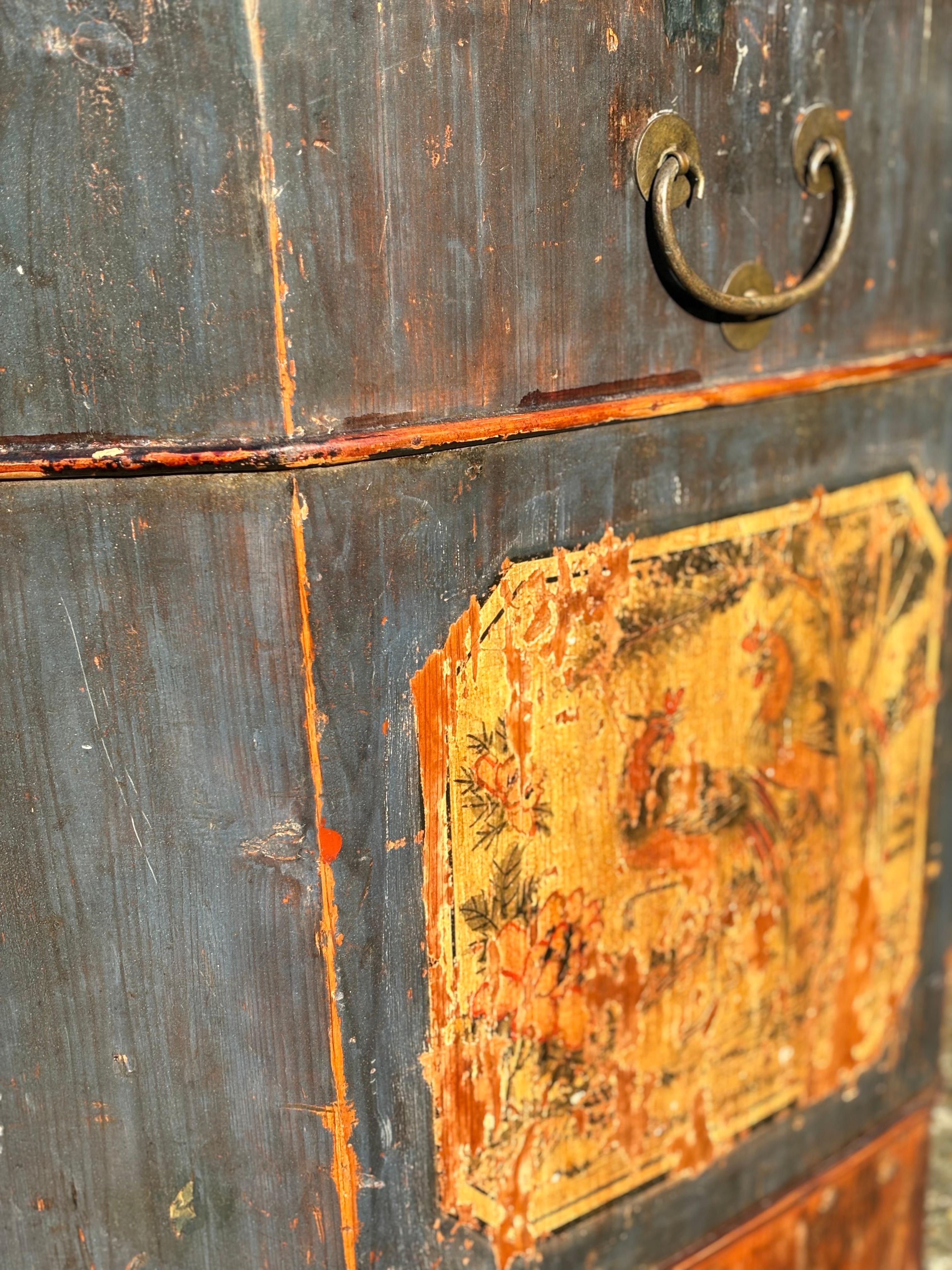 19th Century Painted Chinese Rice Chest or Coffee Table 6