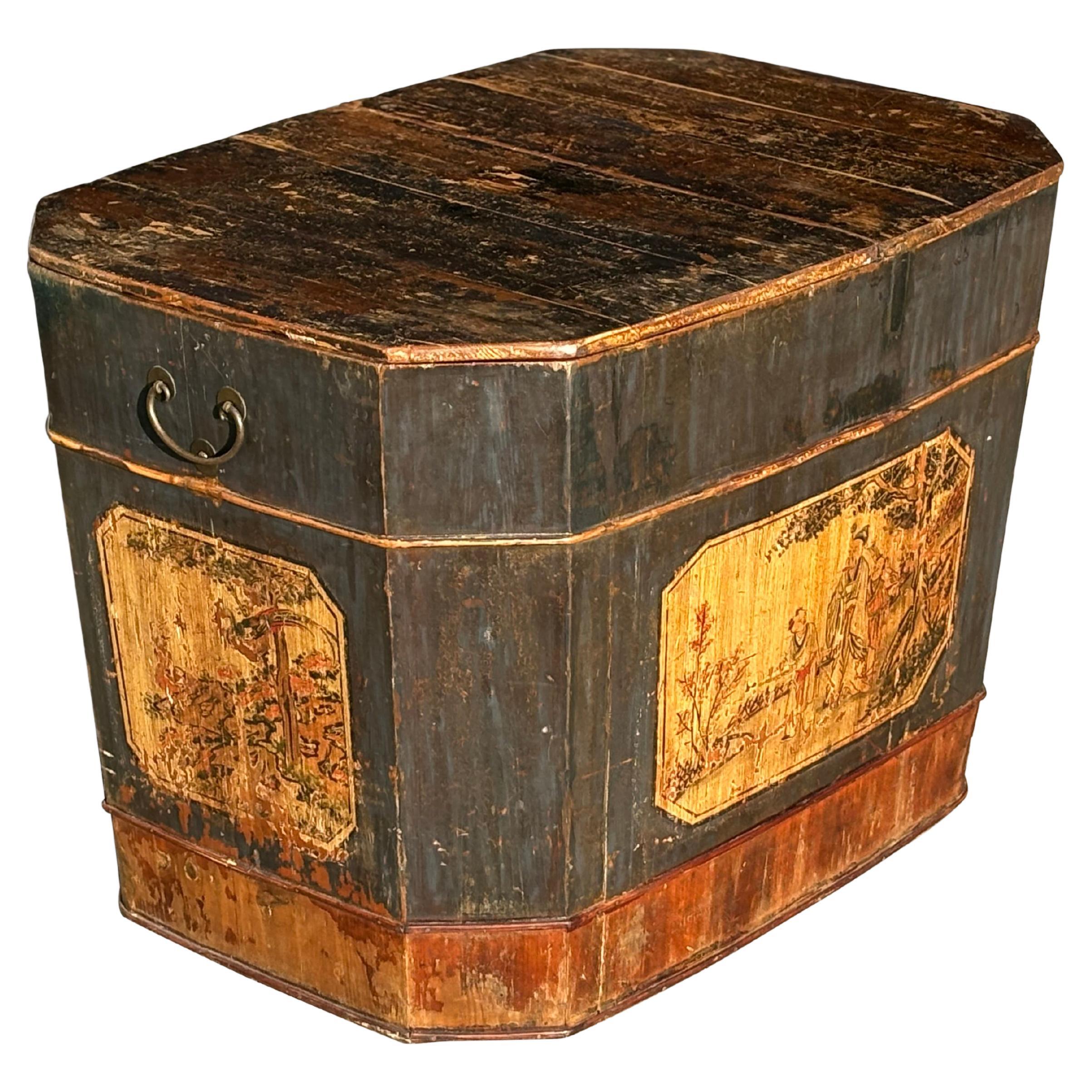 19th Century Painted Chinese Rice Chest or Coffee Table