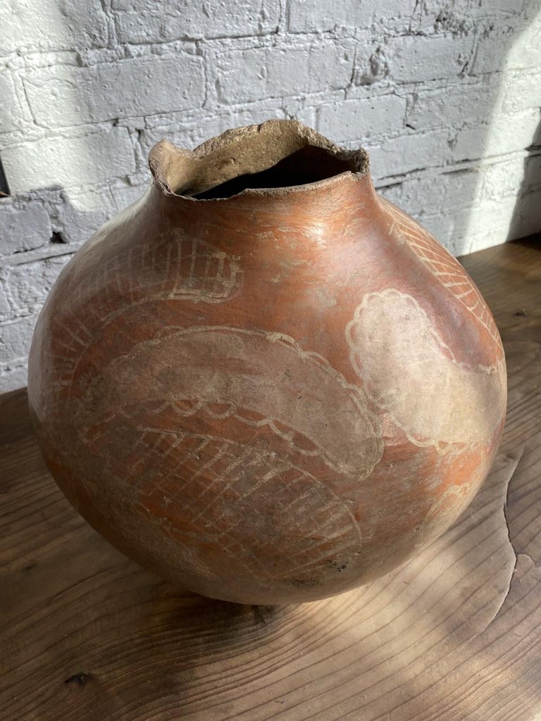 19th Century Painted Clay Country Pot from Brazil In Good Condition In Chicago, IL