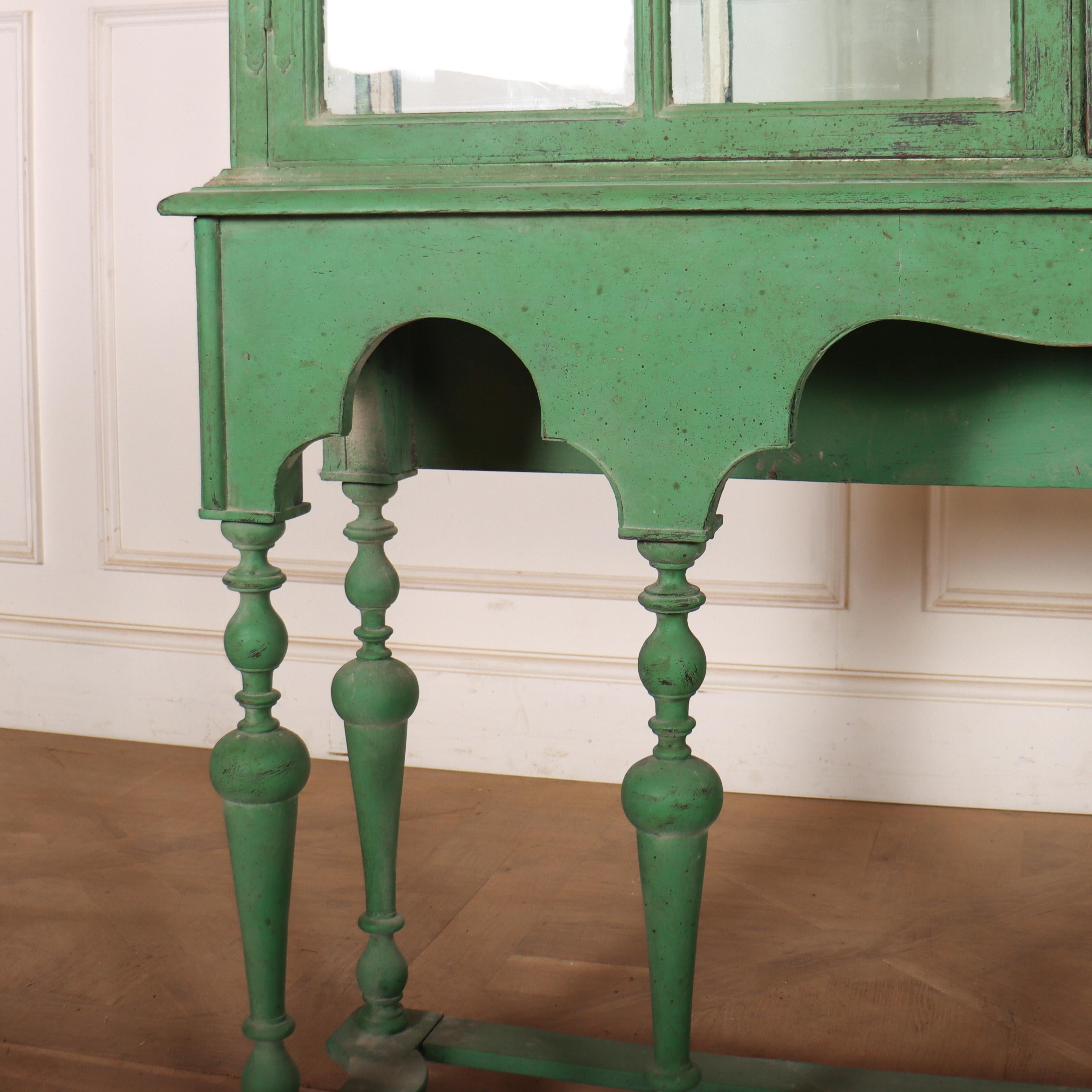 Oak 19th Century Painted Display Cabinet For Sale