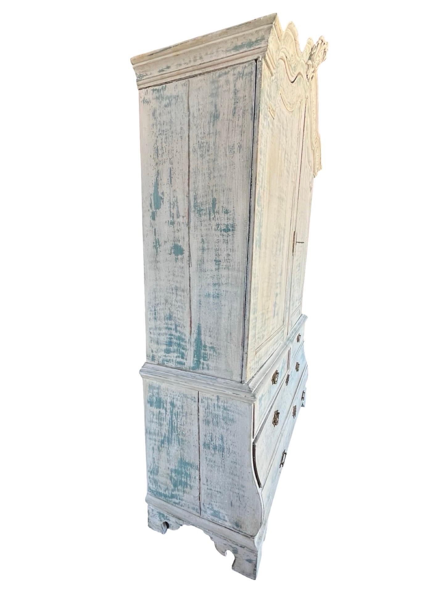 19th Century Painted Dutch Armoire / Cupboard For Sale 12