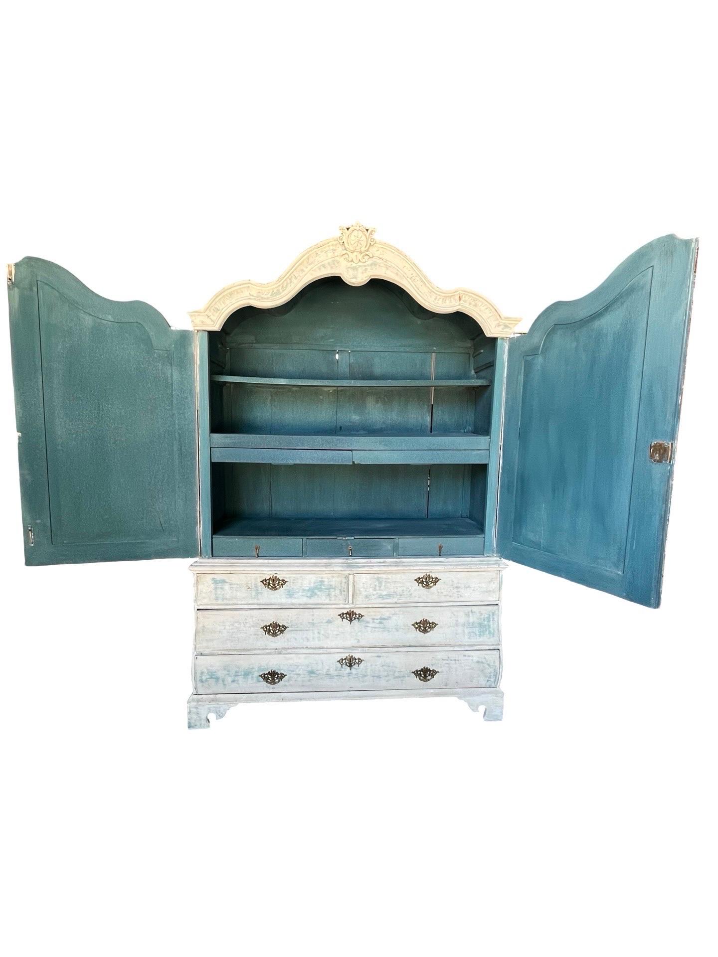 19th Century Painted Dutch Armoire / Cupboard For Sale 3