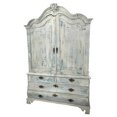 19th Century Painted Dutch Armoire / Cupboard