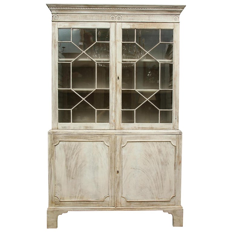 19th Century Painted English Cabinet For Sale
