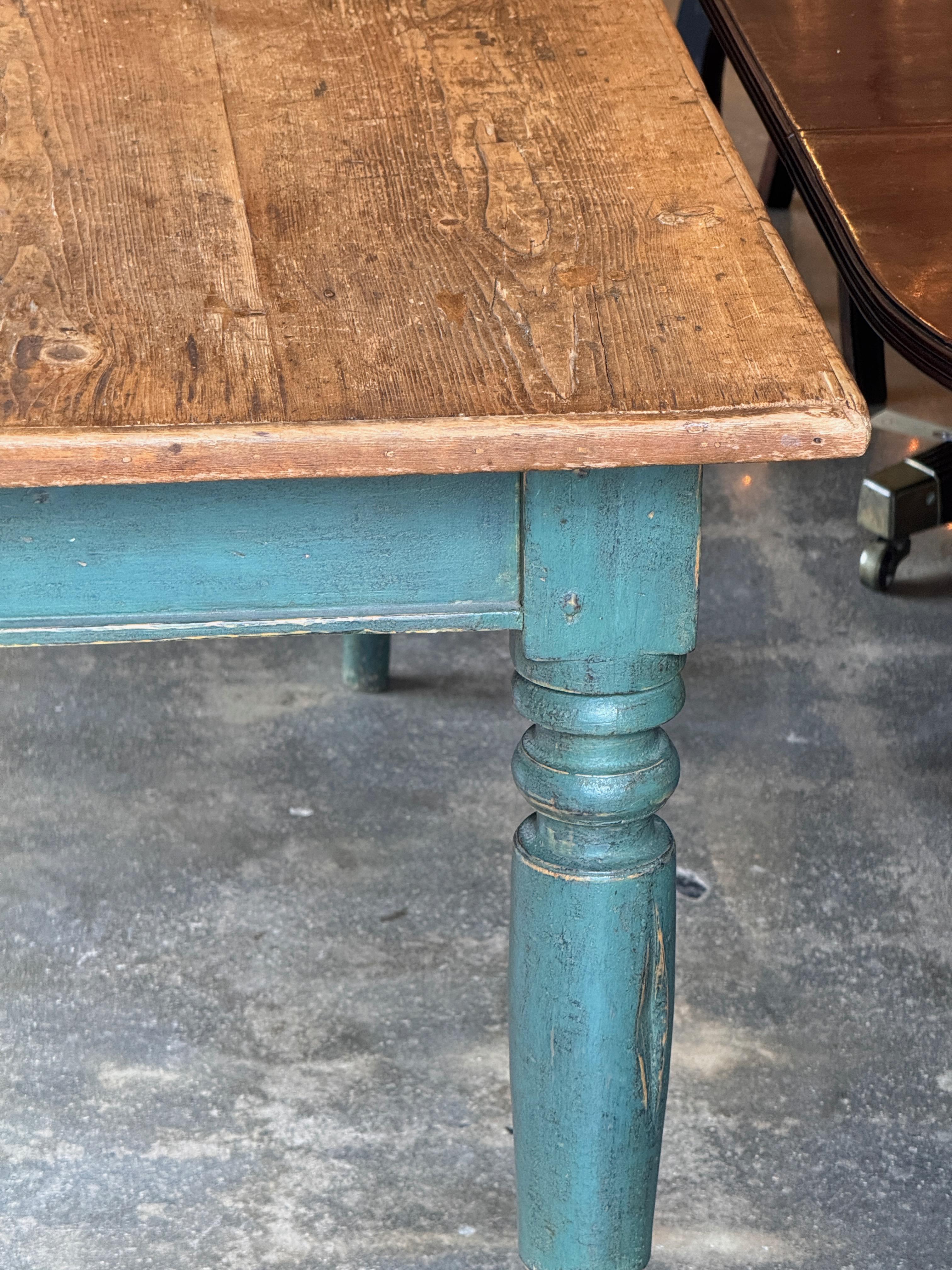 Wood 19th Century Painted Farm Table For Sale