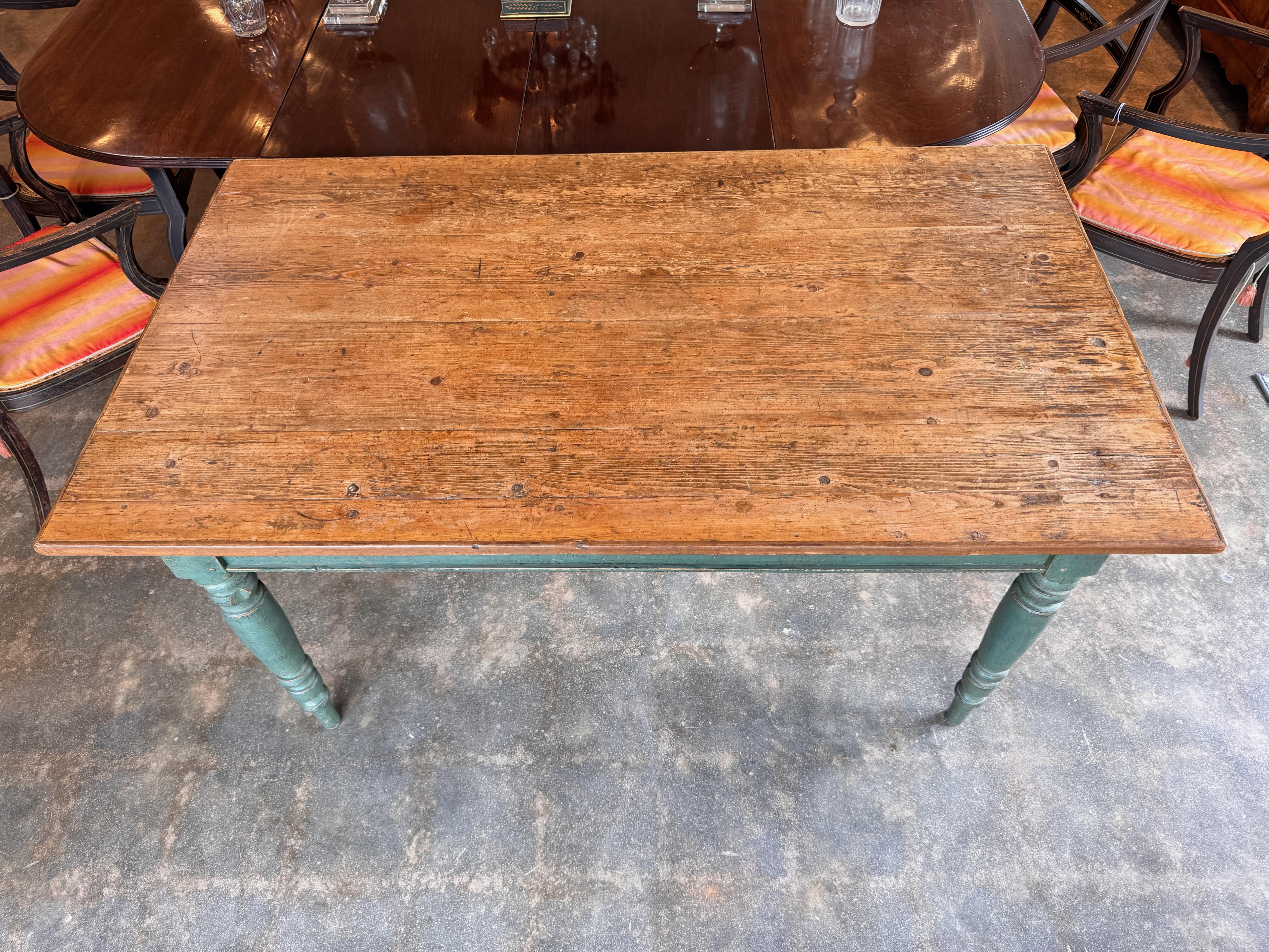 19th Century Painted Farm Table For Sale 2
