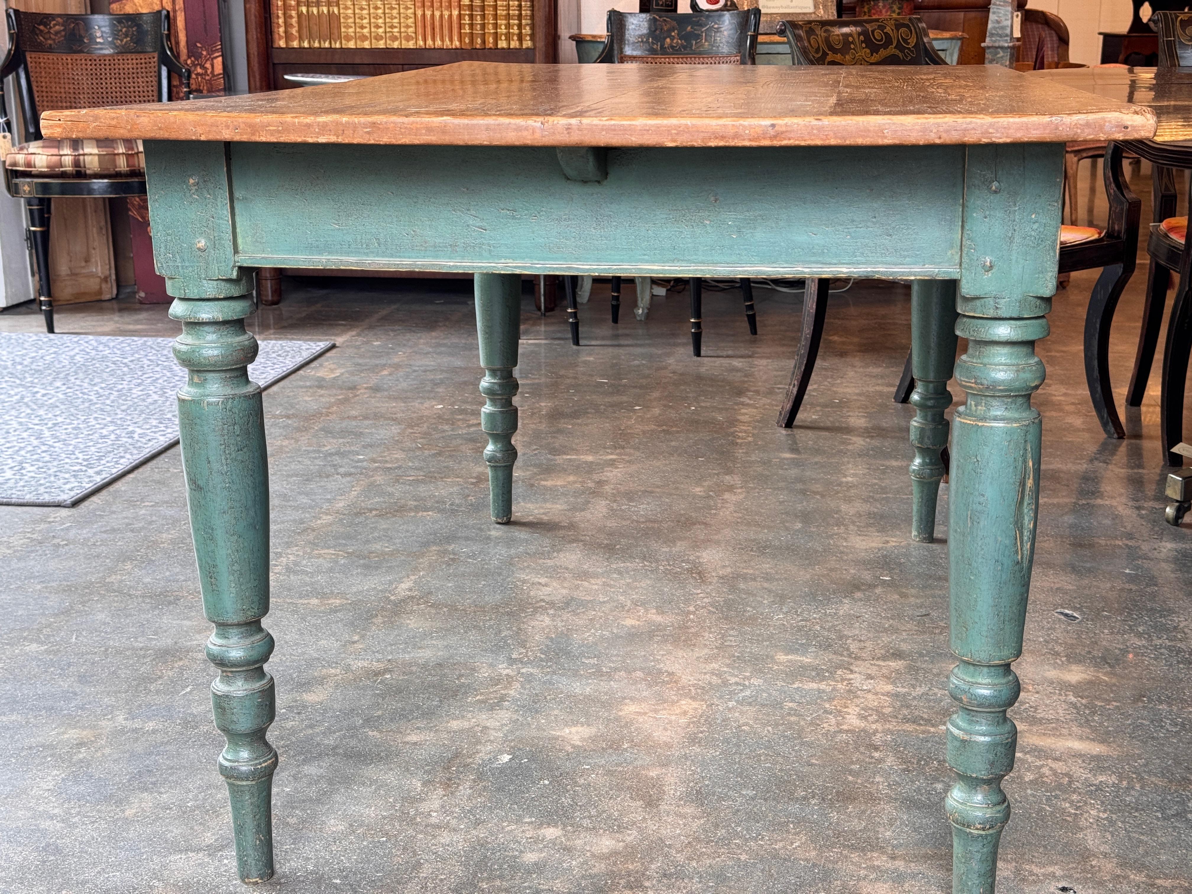 19th Century Painted Farm Table For Sale 3