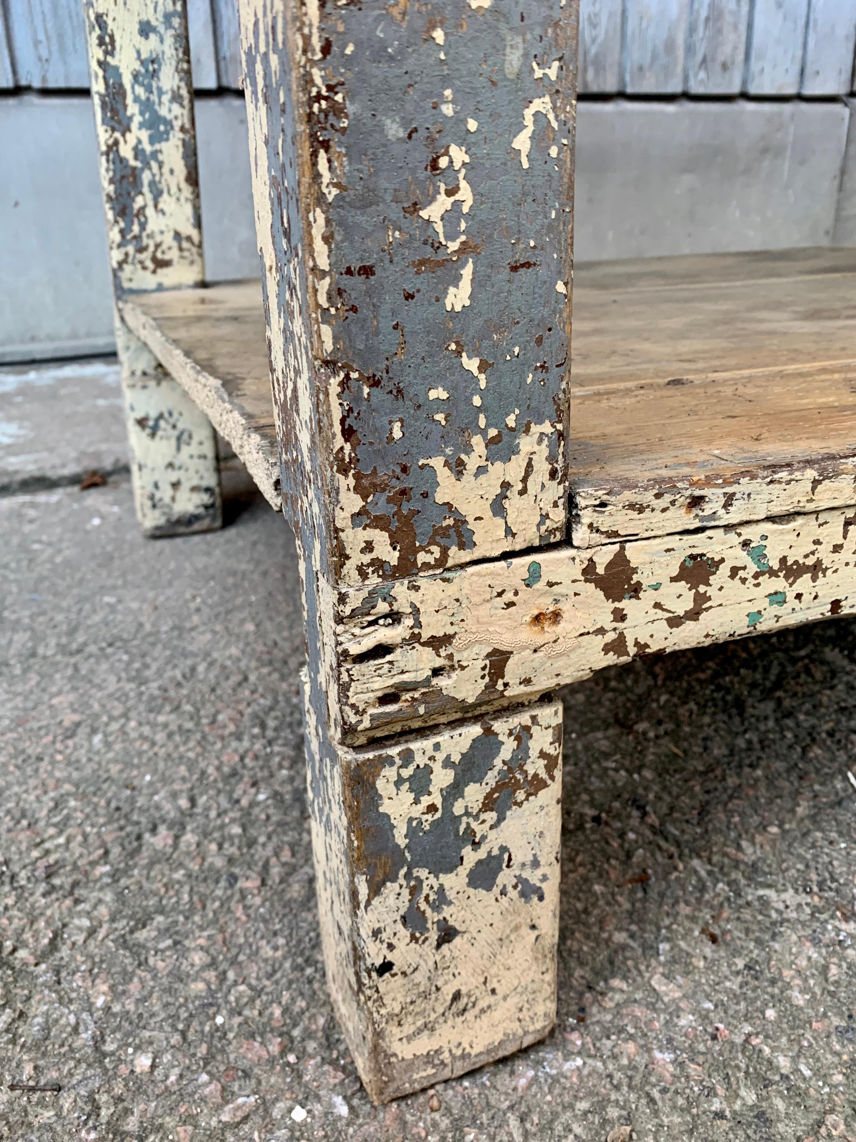 19th Century Painted Farm Table From An Upholstery Shop 11