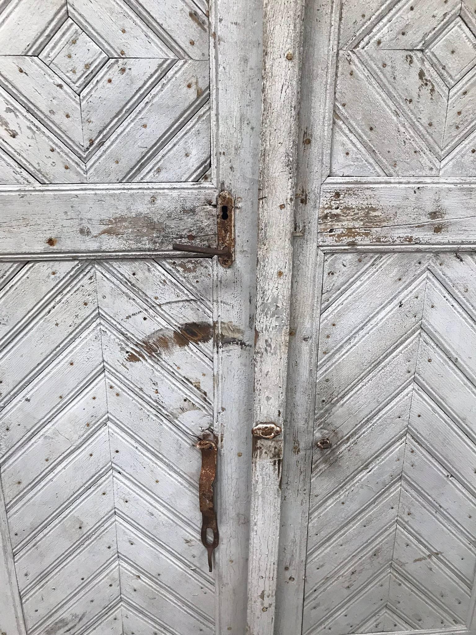 French 19th Century Painted Farmhouse Doors