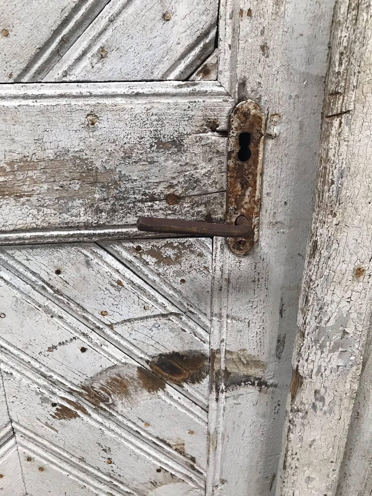 19th Century Painted Farmhouse Doors In Excellent Condition In Los Angeles, CA