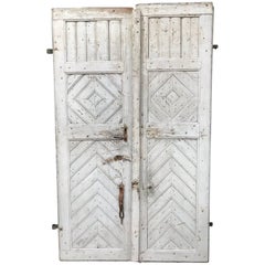 Antique 19th Century Painted Farmhouse Doors