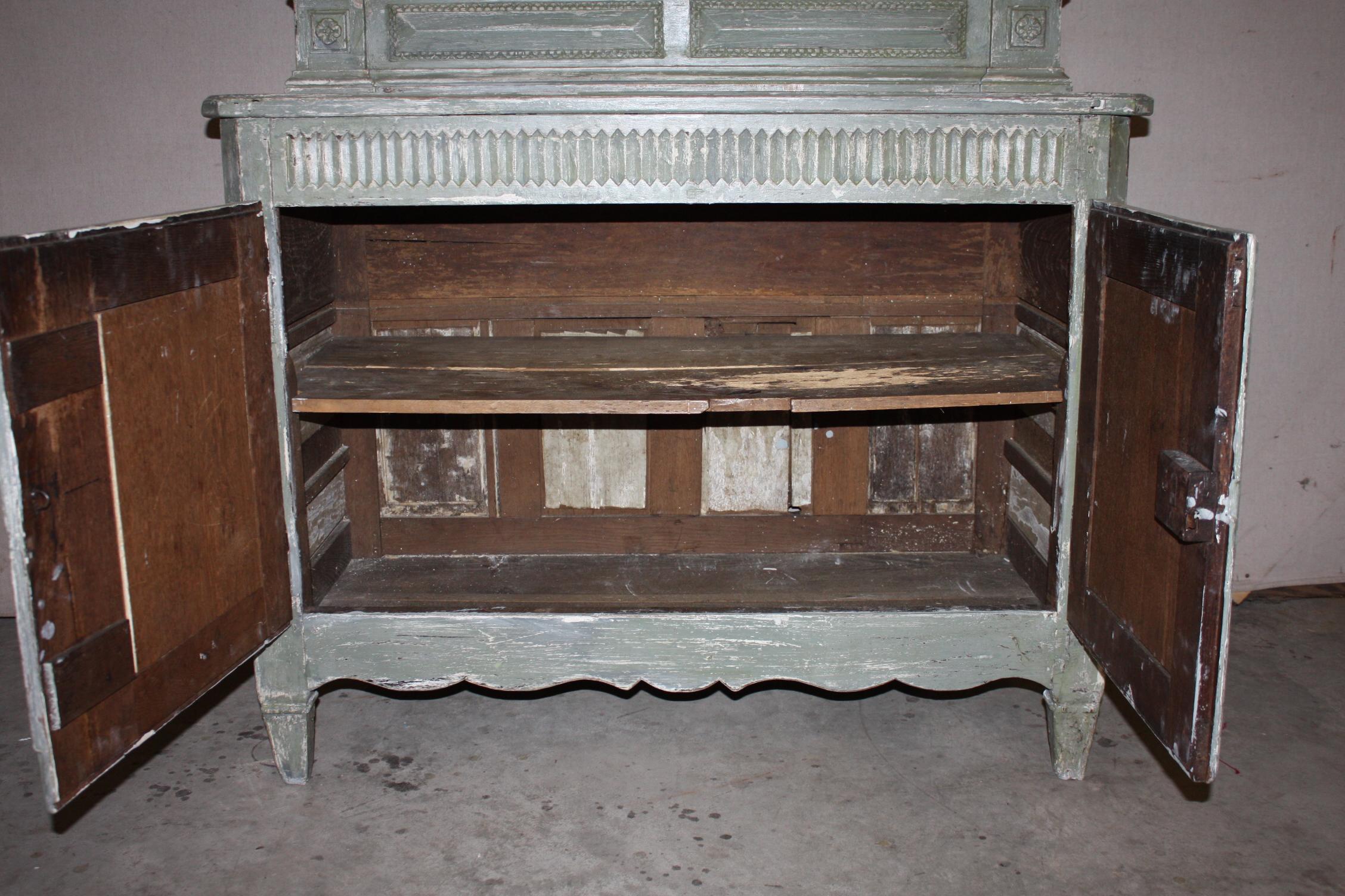 19th Century Painted French Buffet Deux Corps For Sale 6