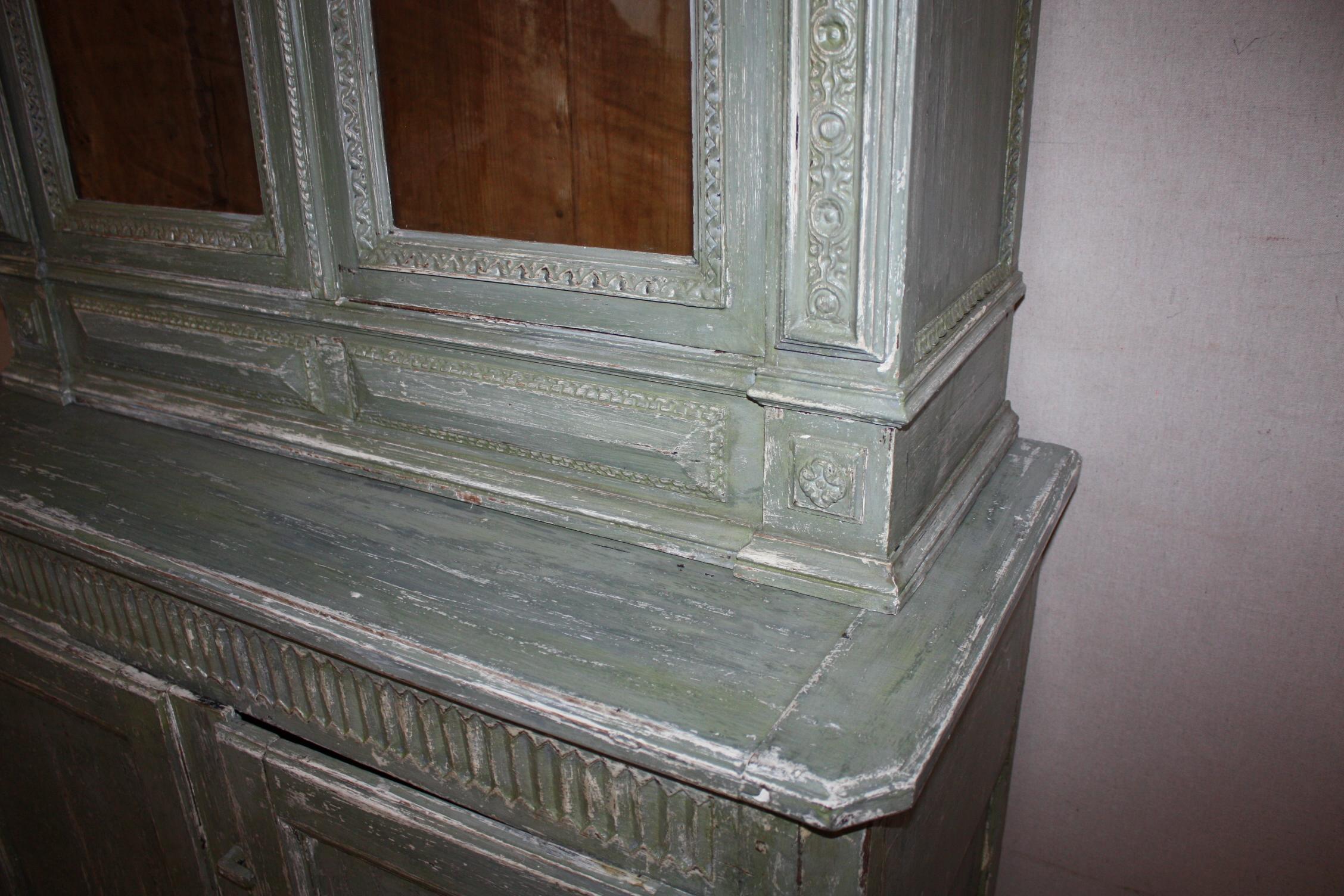 19th Century Painted French Buffet Deux Corps For Sale 7