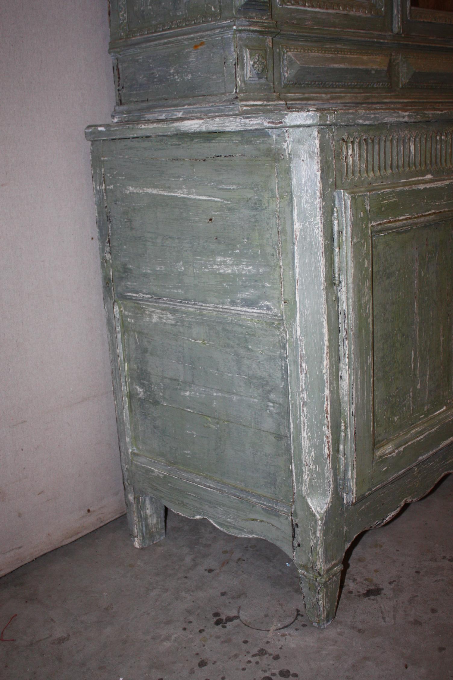 19th Century Painted French Buffet Deux Corps For Sale 2