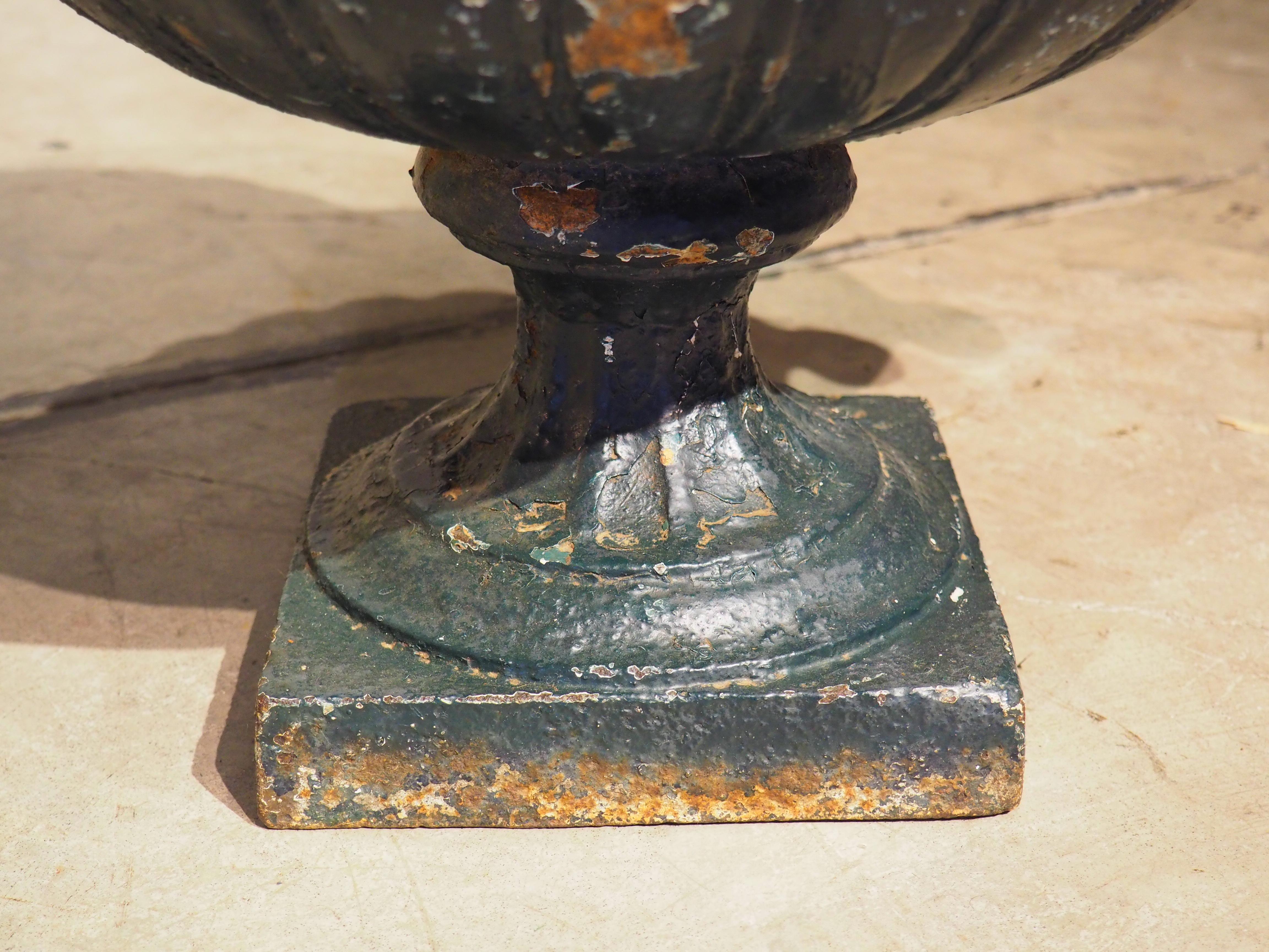 19th Century Painted French Cast Iron Vase 1