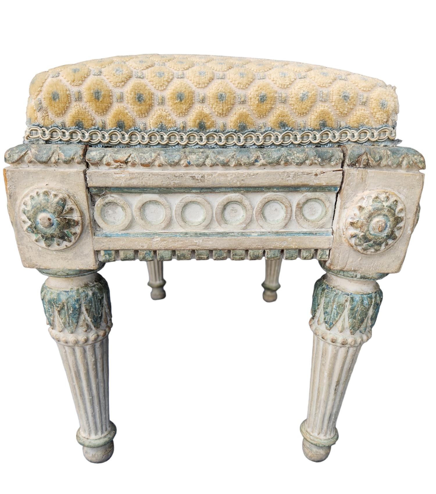 19th Century Painted French Foot Stool For Sale 1