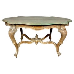 Table centrale ovale peinte française du 19ème siècle