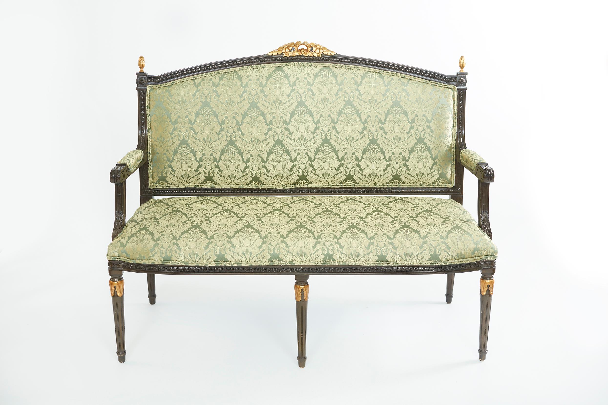 19th Century Painted / Giltwood Framed Settee For Sale 5