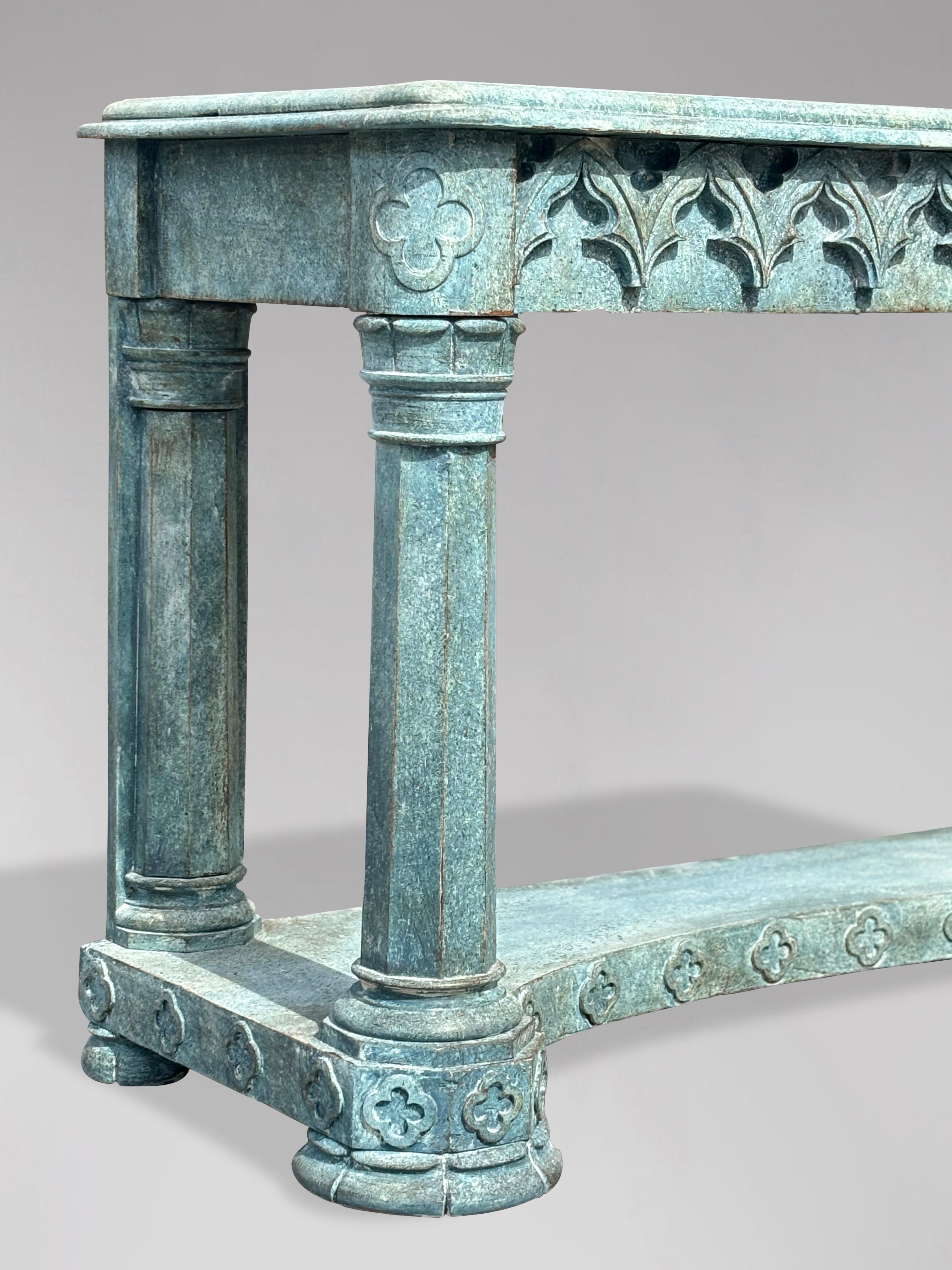 19th Century Painted Gothic Console Table In Good Condition For Sale In Petworth,West Sussex, GB