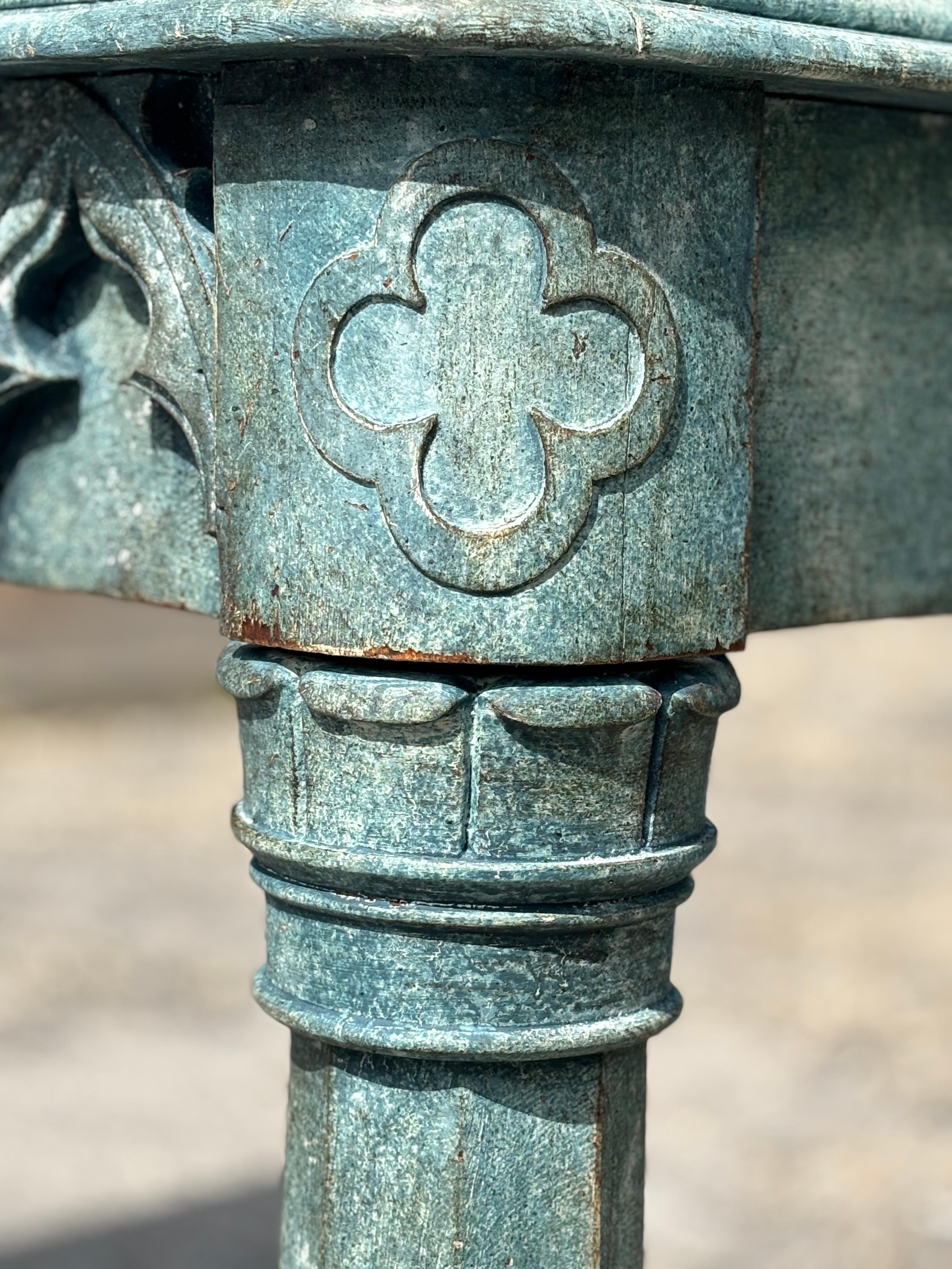19th Century Painted Gothic Console Table For Sale 2