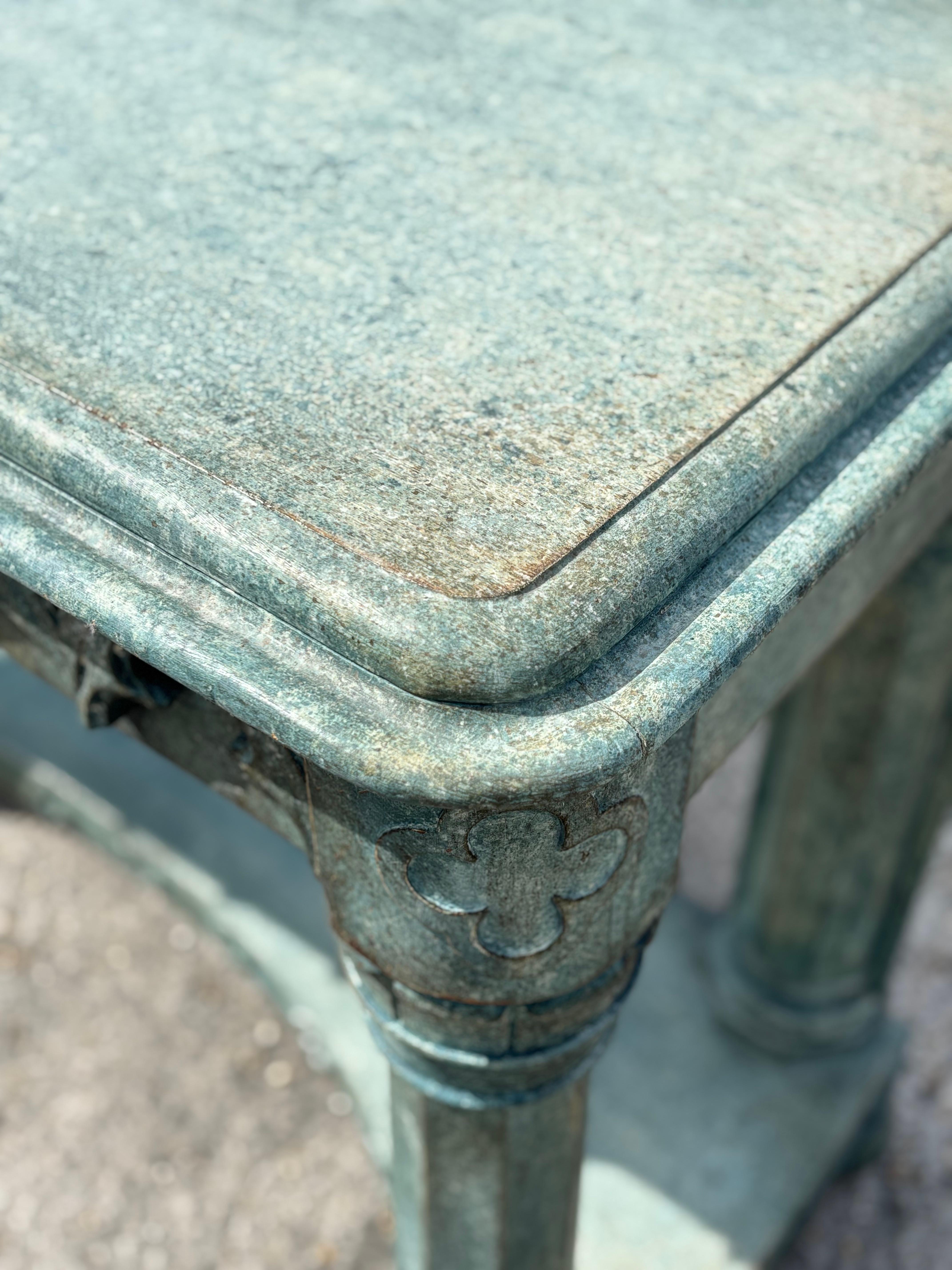 19th Century Painted Gothic Console Table For Sale 3