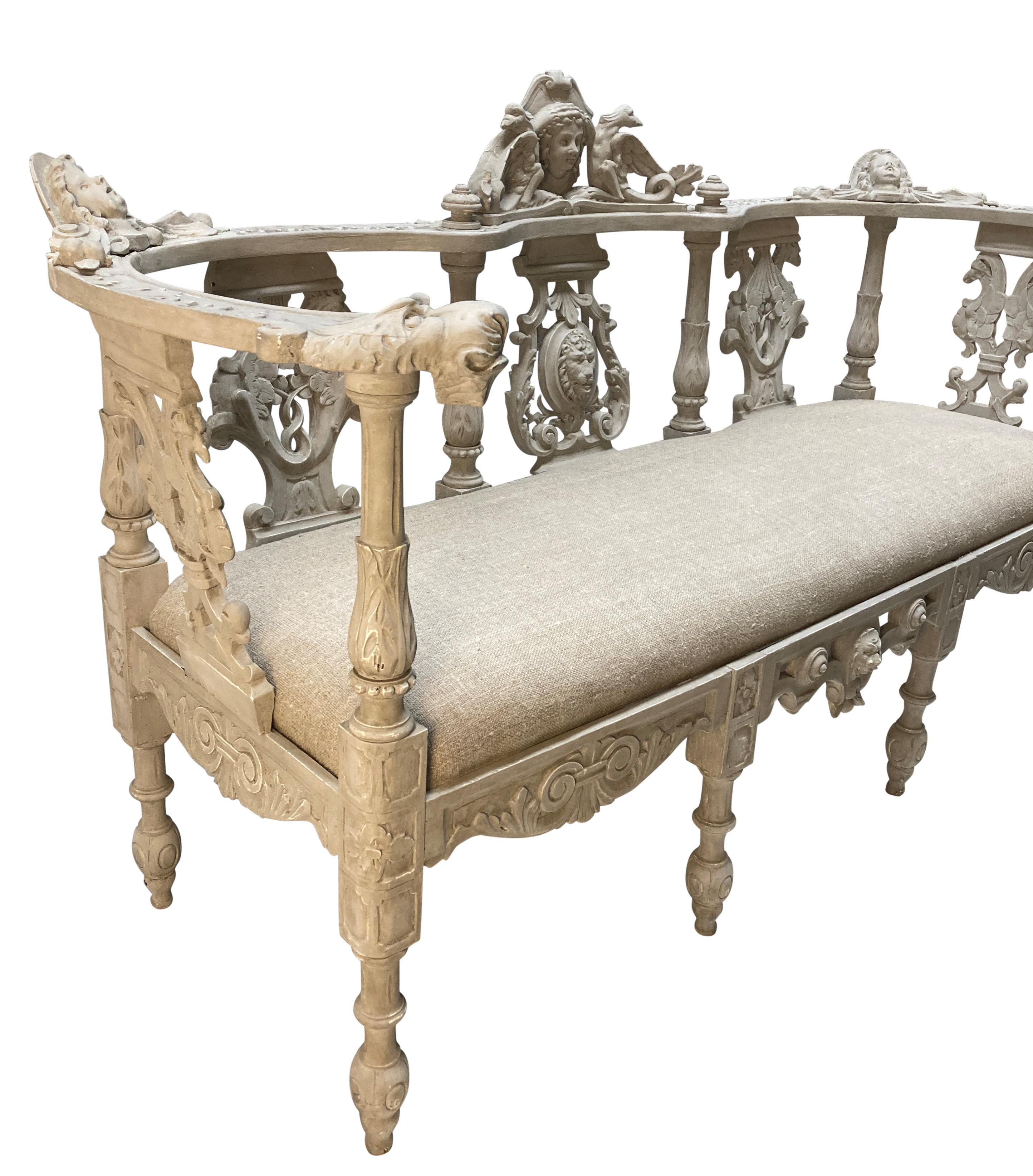 Siège de salle irlandais peint du 19e siècle en vente 3