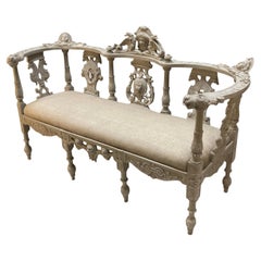 19th Century Painted Irish Hall Seat