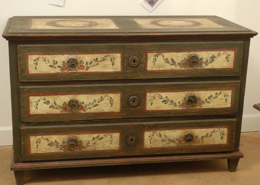 19th Century Painted Italian 3-Drawer Commode In Good Condition In Atlanta, GA