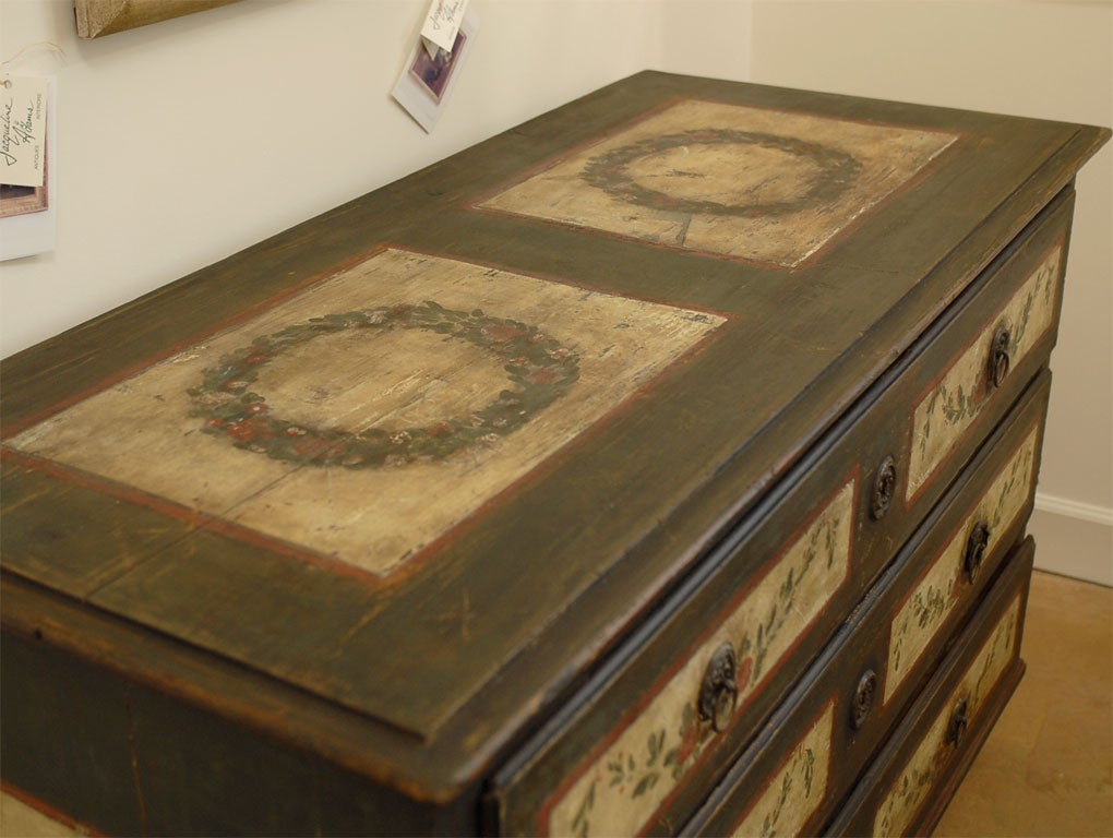 19th Century Painted Italian 3-Drawer Commode 2