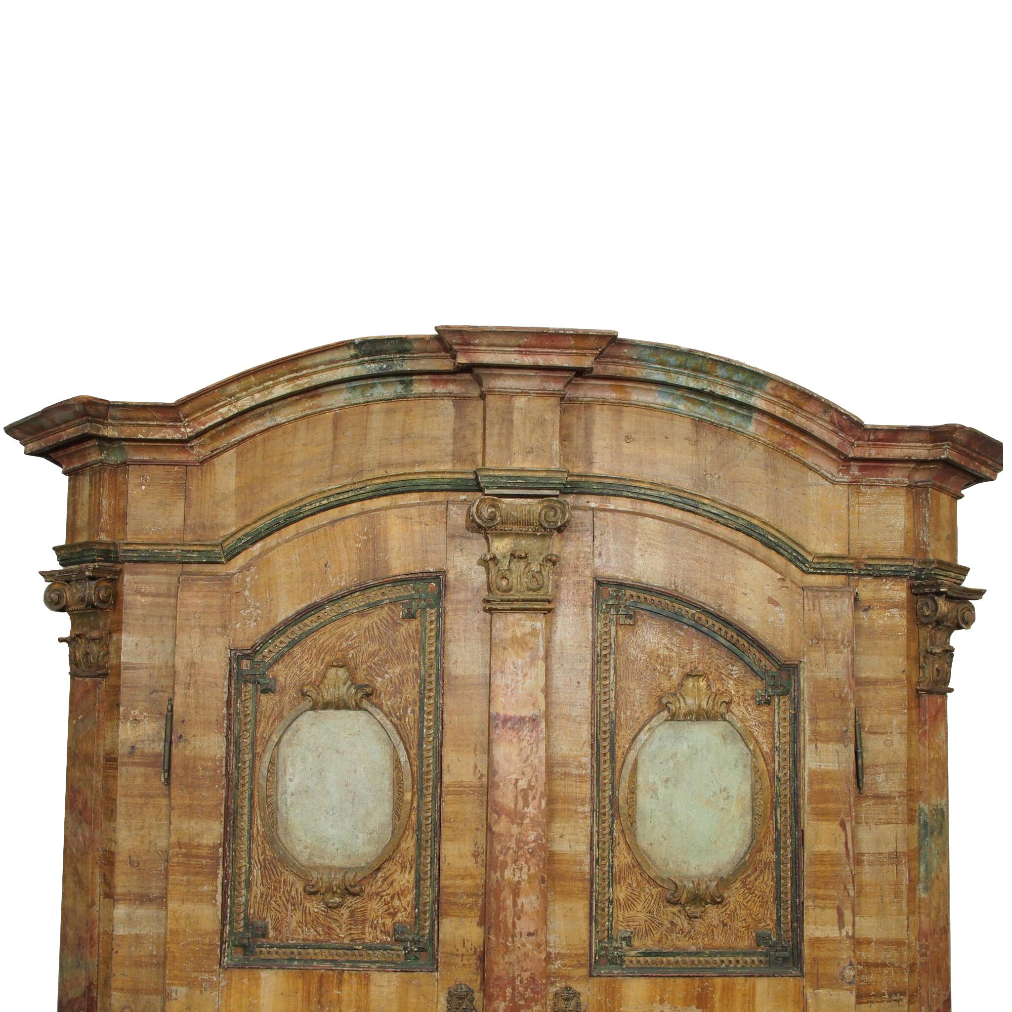 Neoclassical 19th Century Painted Italian Armoire