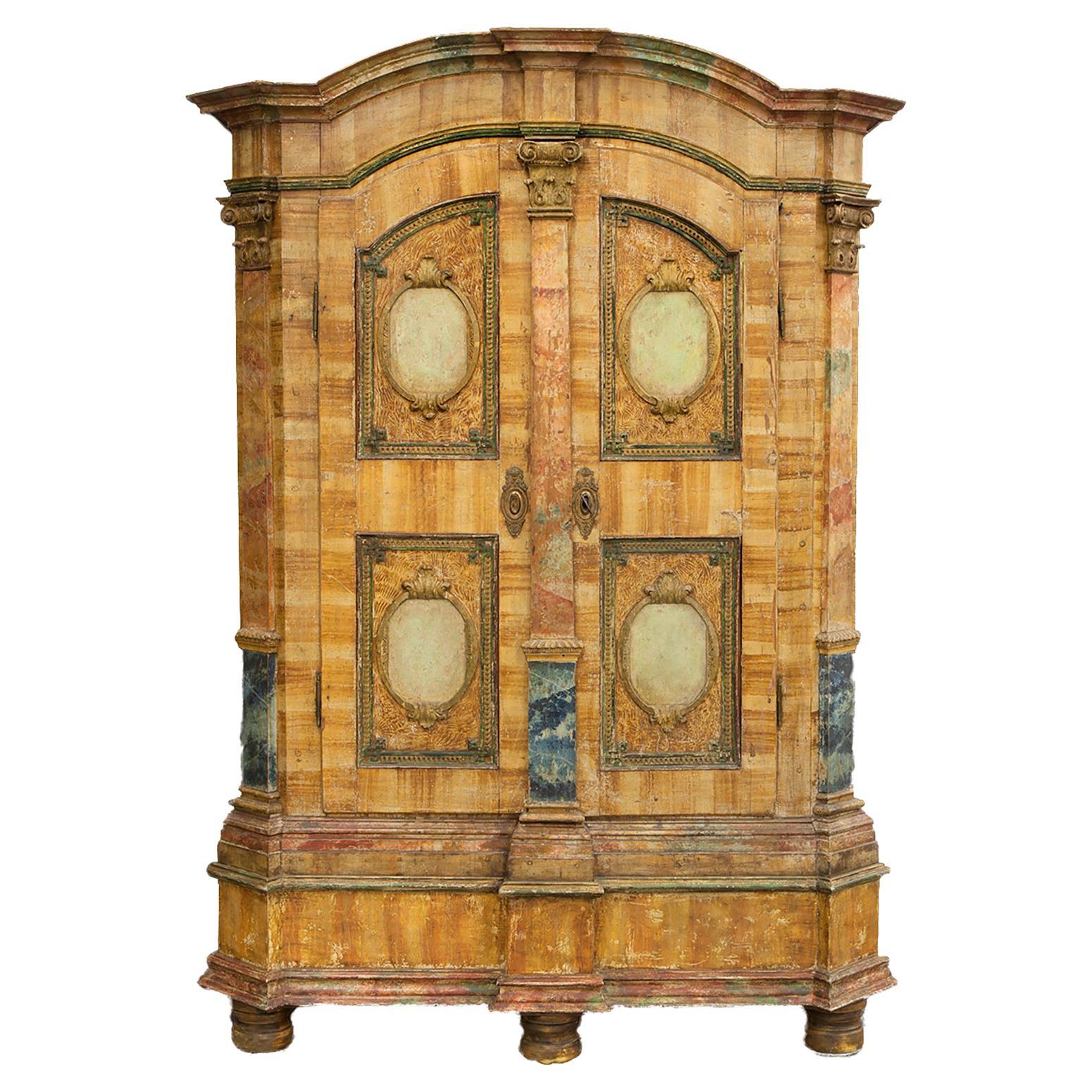 19th Century Painted Italian Armoire