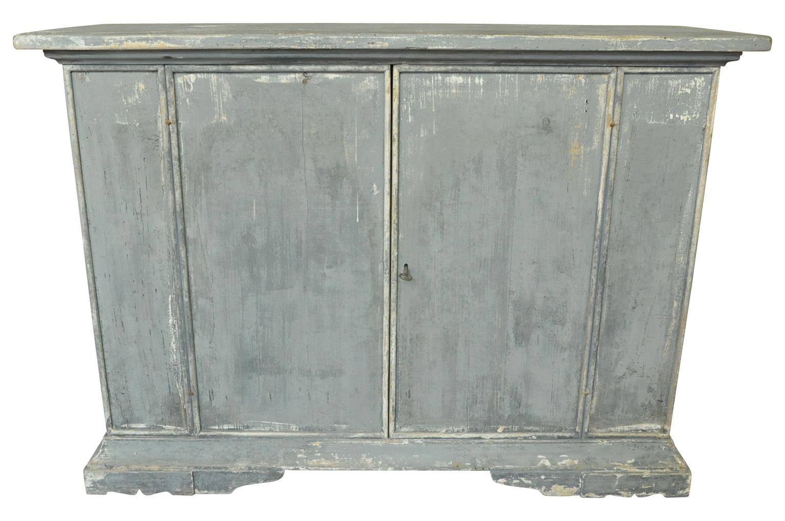A very handsome 19th century buffet constructed from painted antique wood. Wonderful patina. Great storage piece.