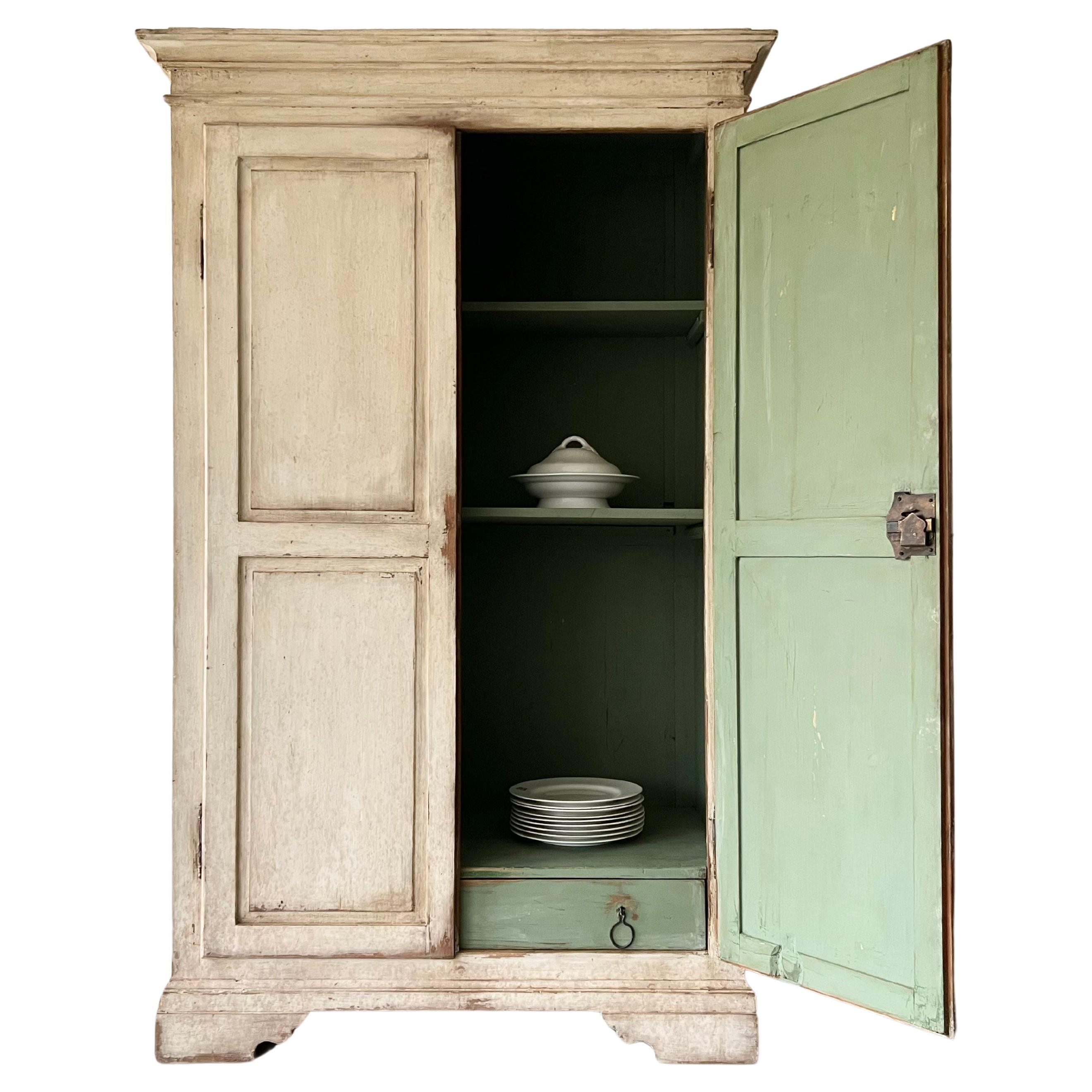 19th Century Painted Italian Cupboard For Sale