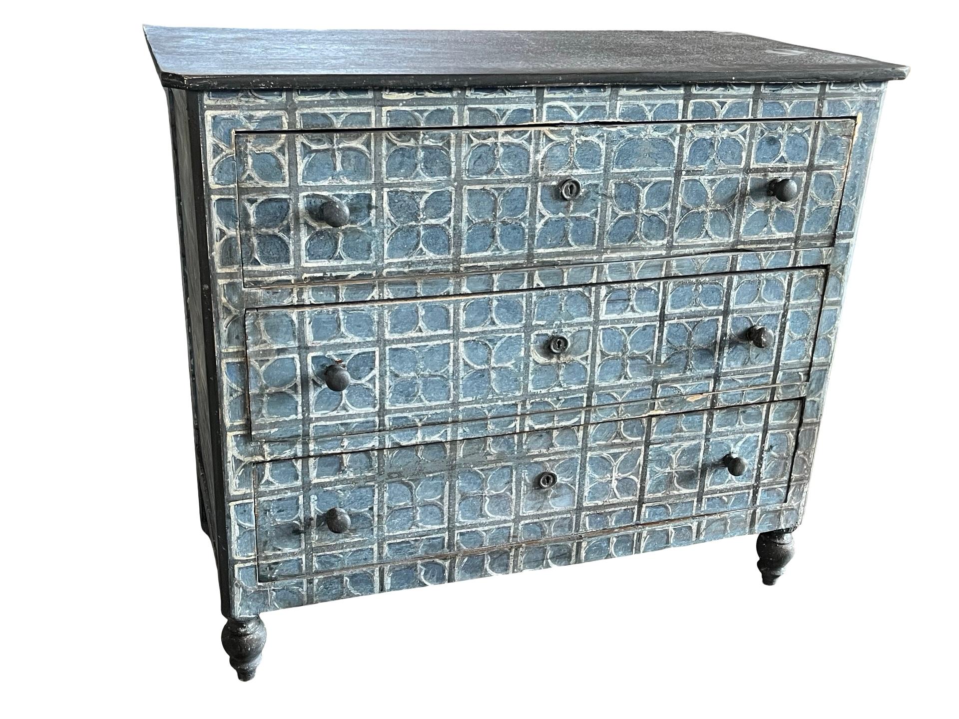 19th Century Painted Italian Walnut Chest Of Drawers For Sale 5