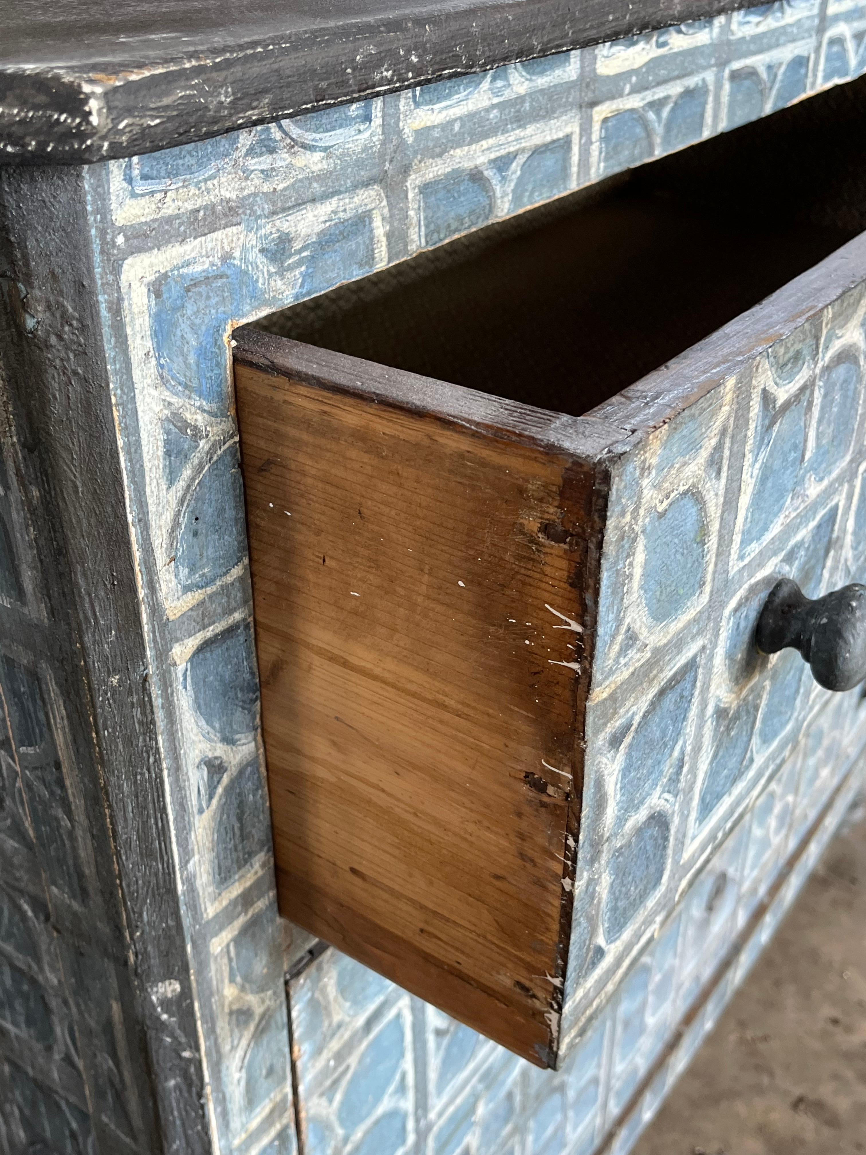 19th Century Painted Italian Walnut Chest Of Drawers For Sale 10