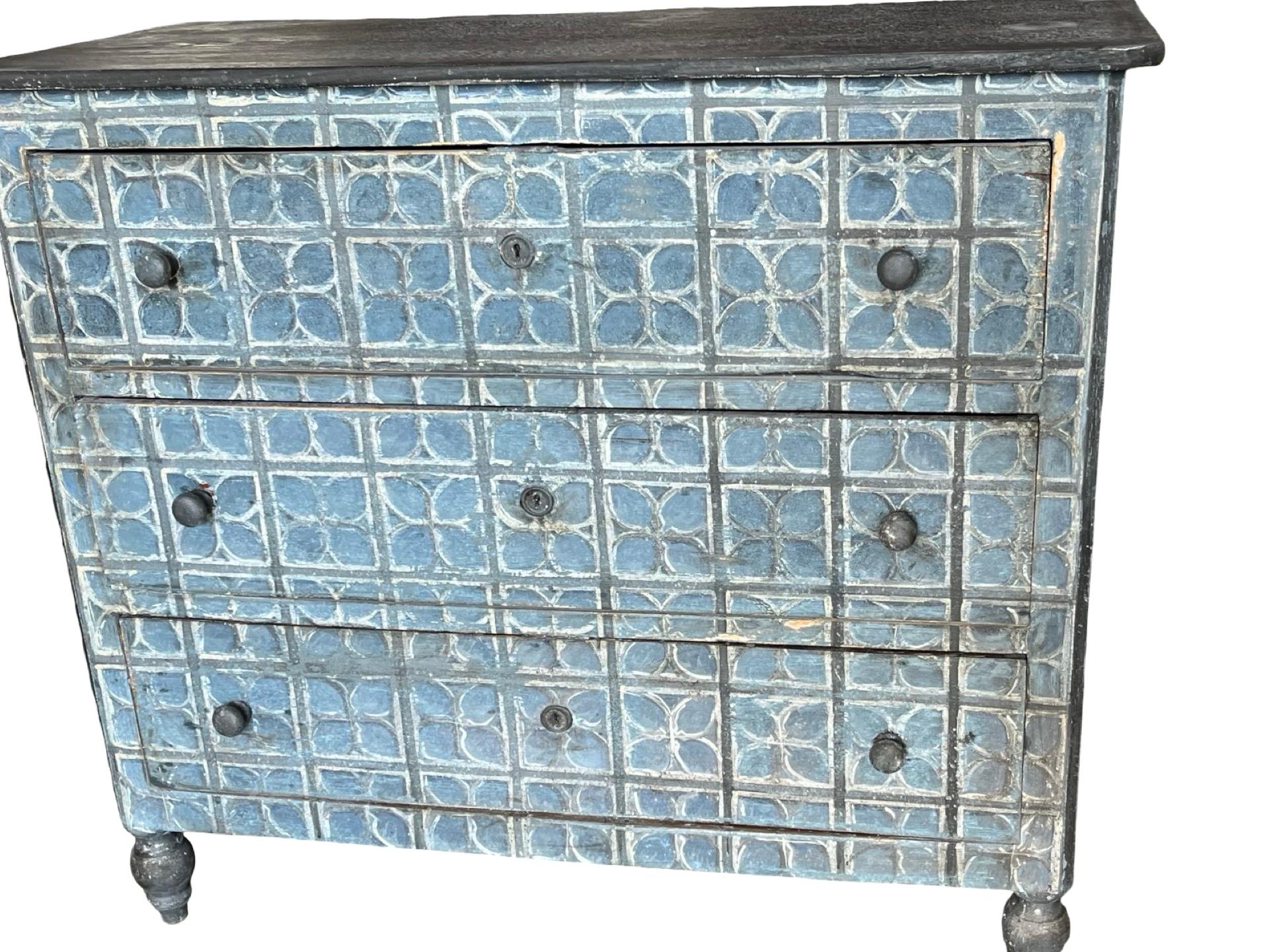 19th Century Painted Italian Walnut Chest Of Drawers For Sale 1
