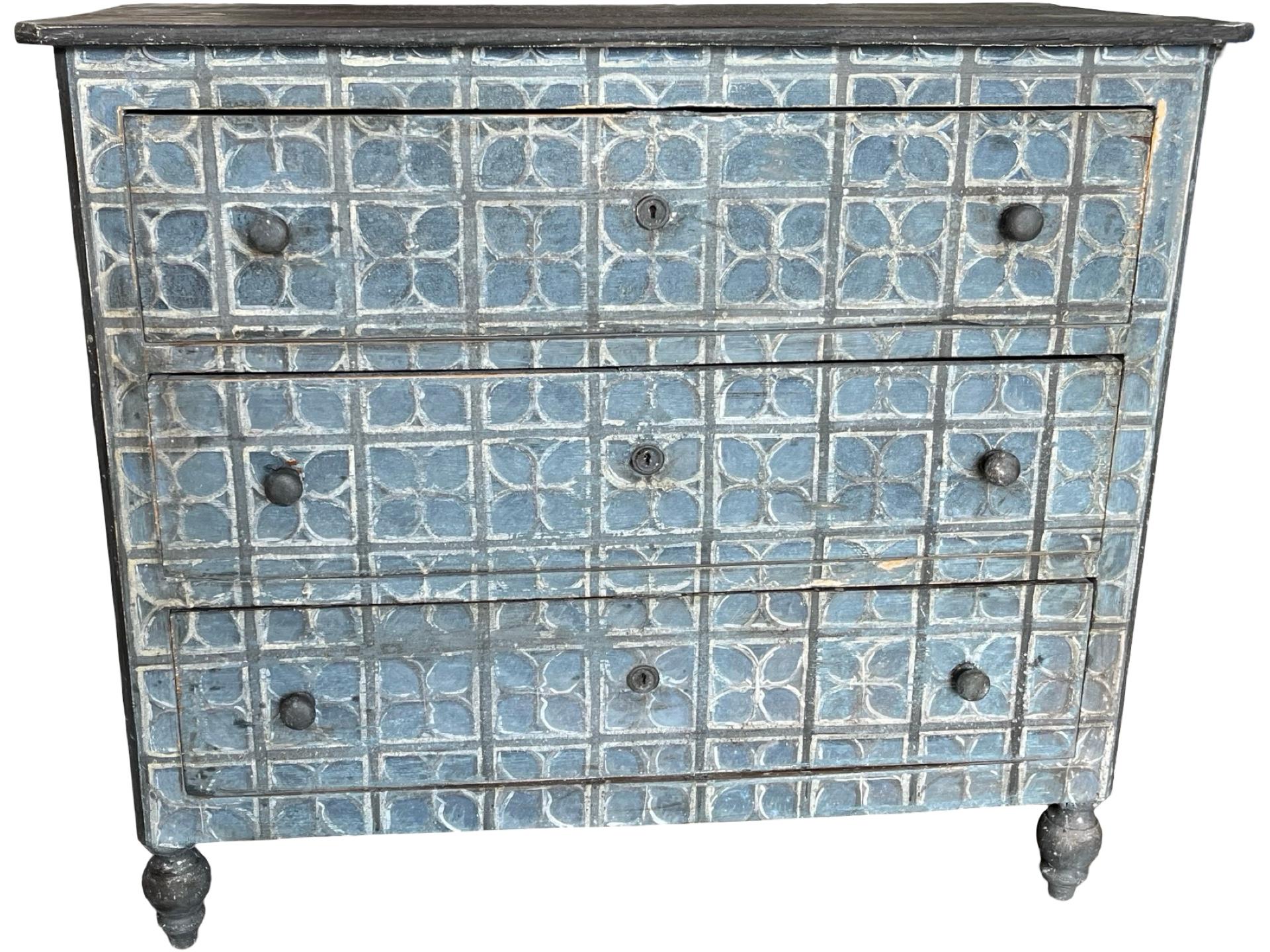19th Century Painted Italian Walnut Chest Of Drawers For Sale 2