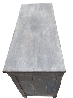 19th Century Painted Italian Walnut Commode With Blue Patina