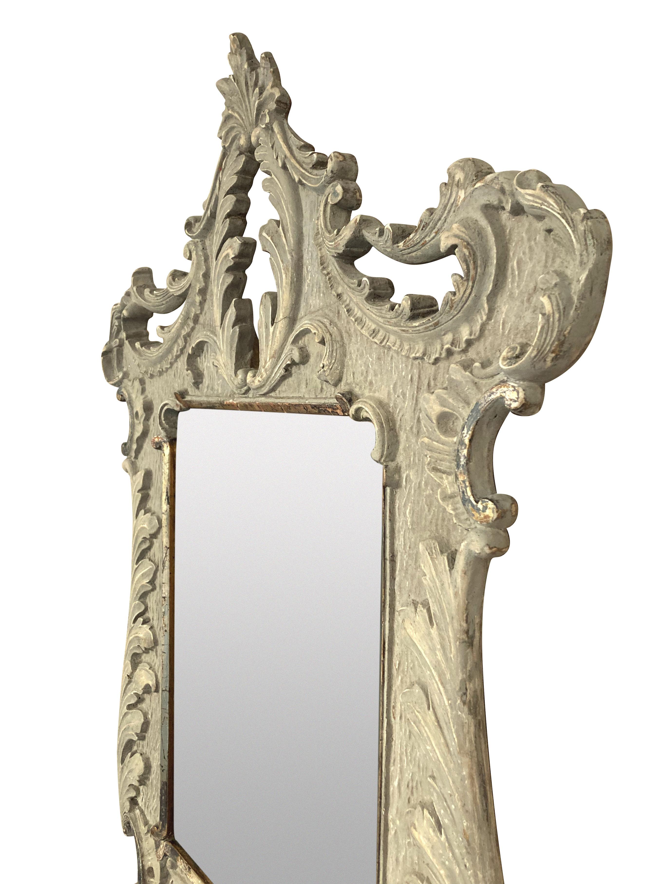 French 19th Century Painted Louis XV Style Mirror