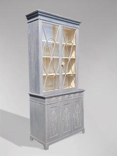 19th Century Painted Mahogany Library Bookcase
