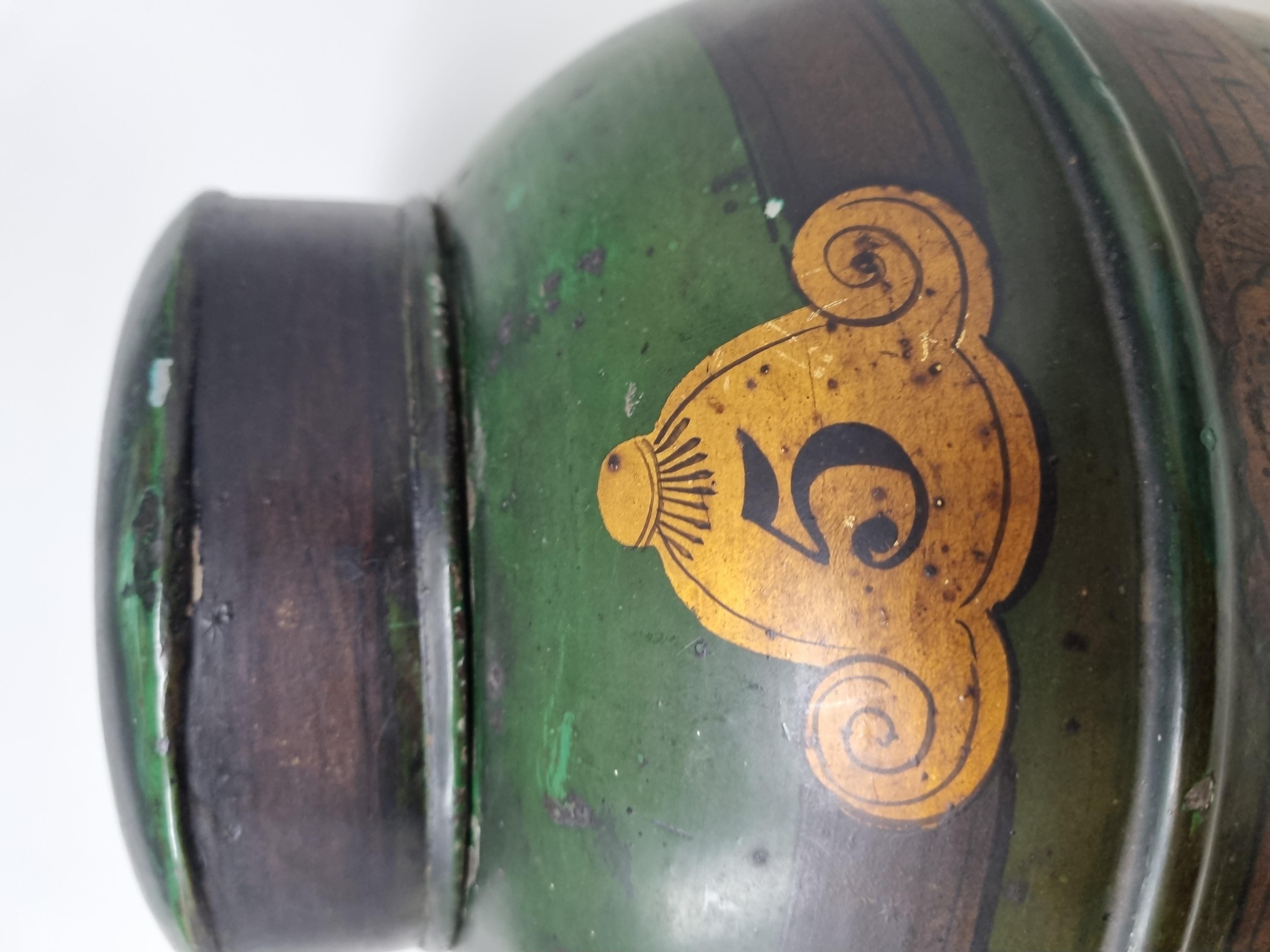 19th Century Painted Metal Tea Containers For Sale 4