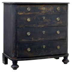 19th Century painted oak bowfront chest of drawers