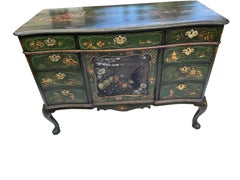 19th Century Painted Oak Chinoiserie Cupboards