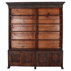 19th Century Painted Oak Library Bookcase