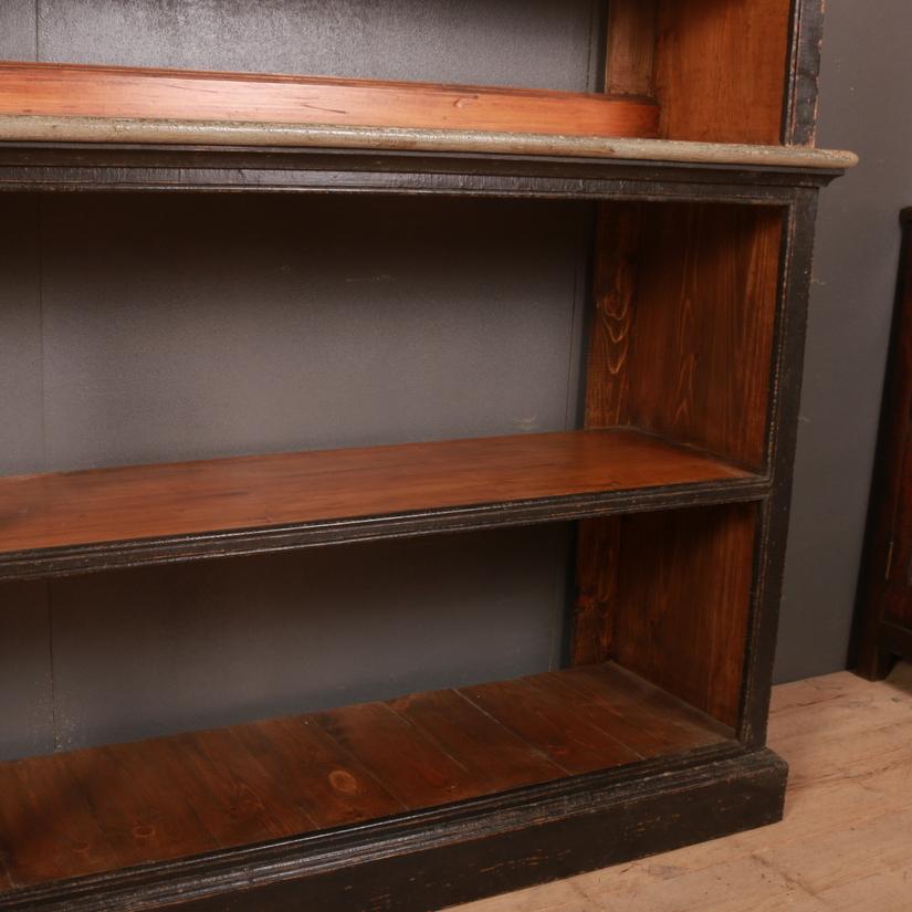 Pine 19th Century Style Painted Open Bookcase For Sale